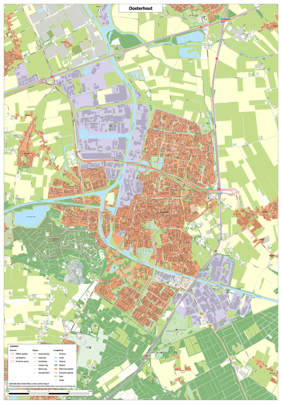 Kaart Oosterhout | Vector Map