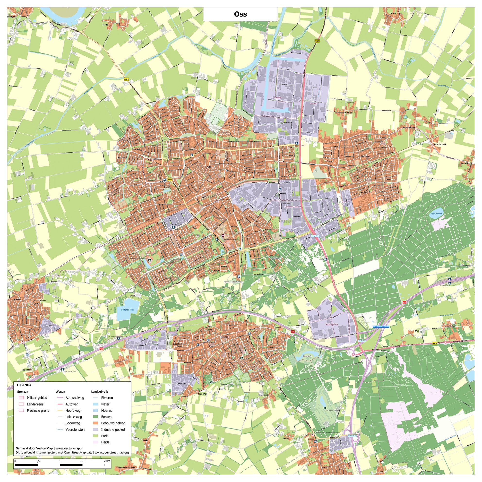 Kaart Roermond Stedenkaarten Nederland Vector Map