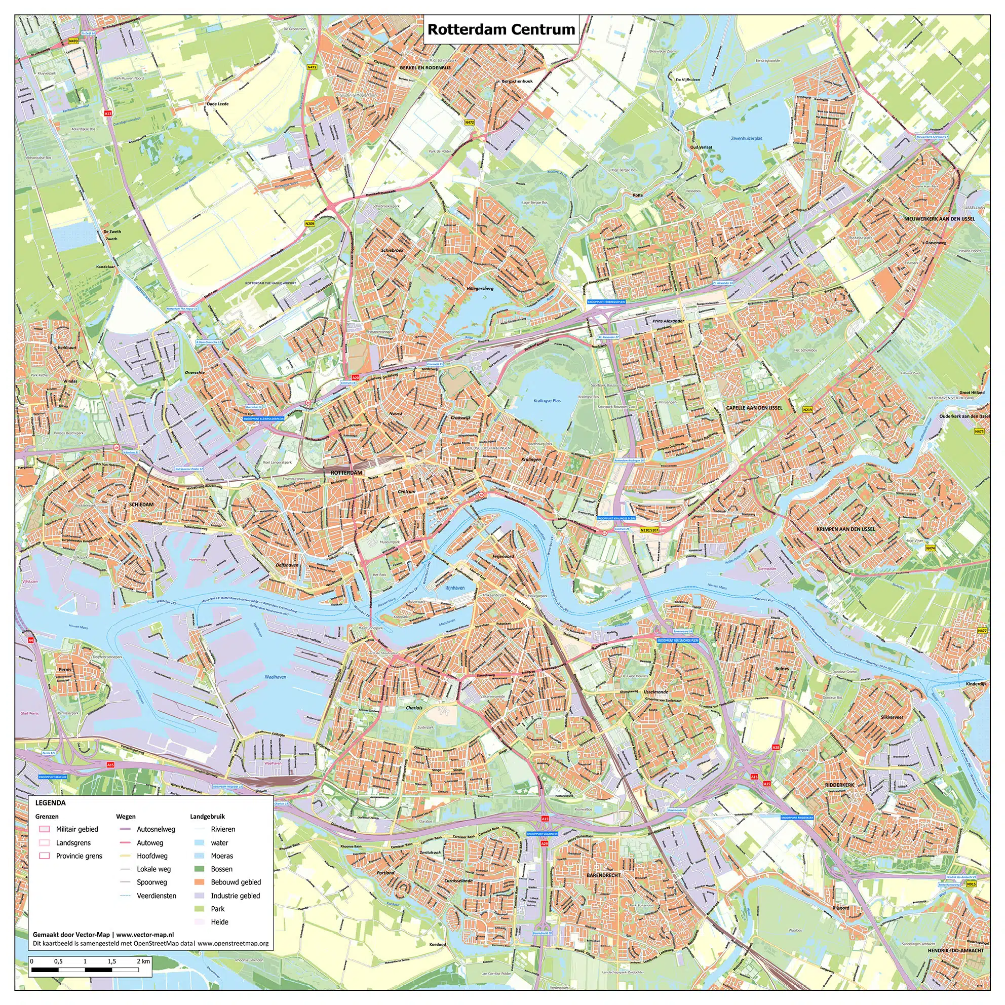 Kaart Rotterdam