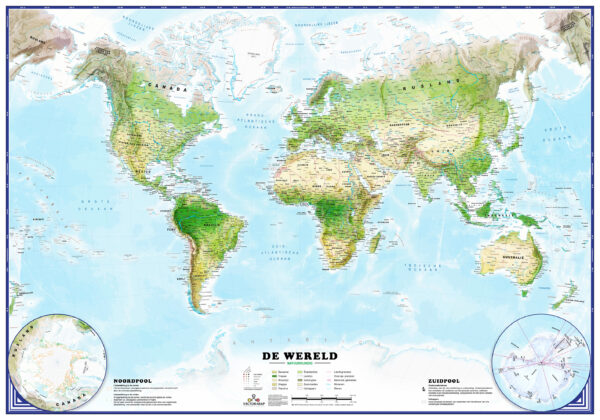 Wereldkaart Natuurkundig Environmental