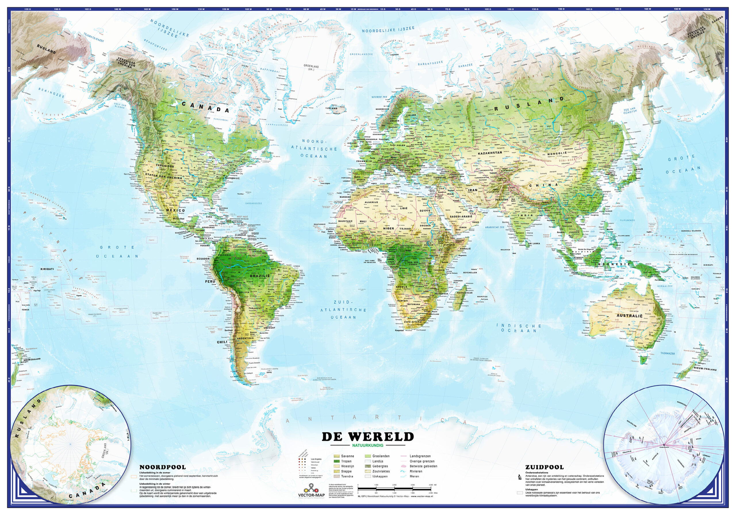 Natuurkundige Kaarten Vector Map