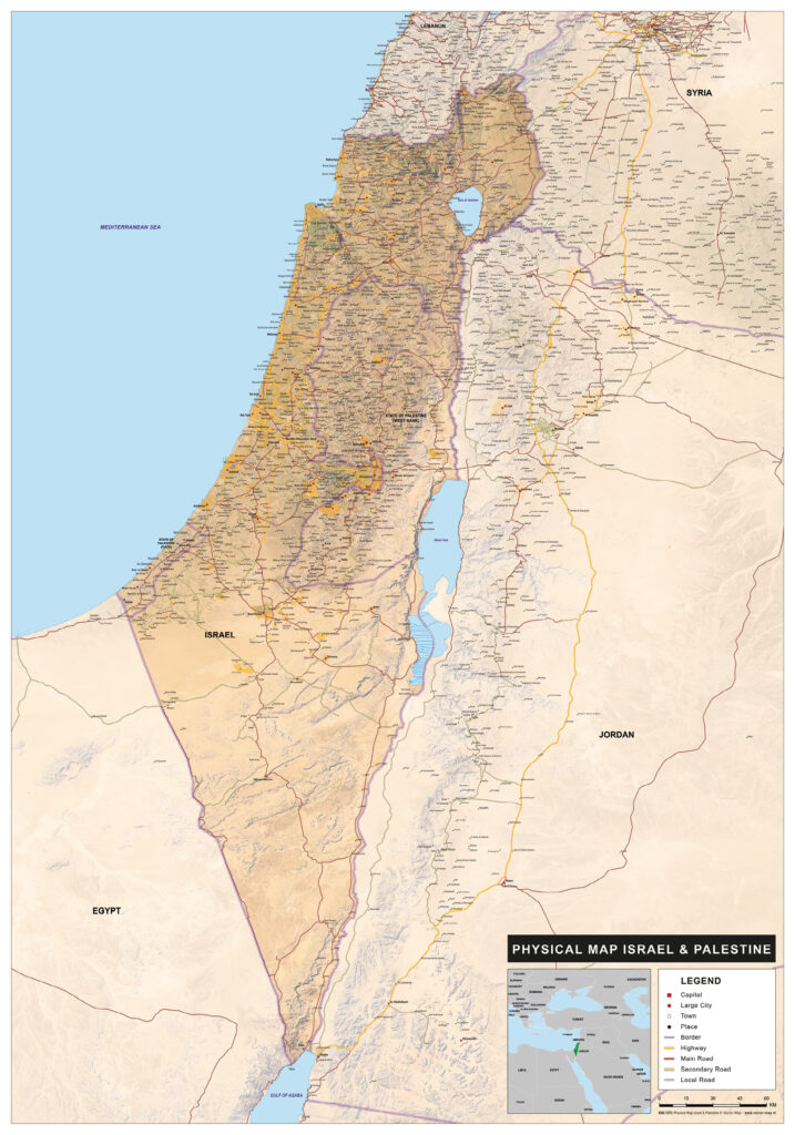 Kaart Israel & Palestine