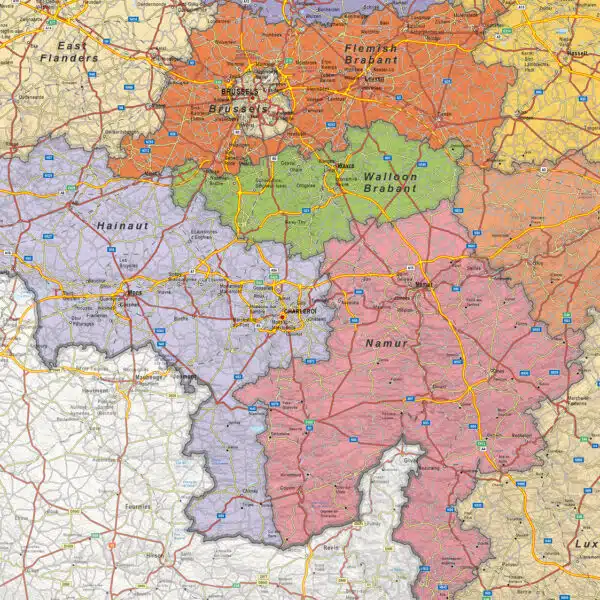 ENG 1376 Political Map Belgium