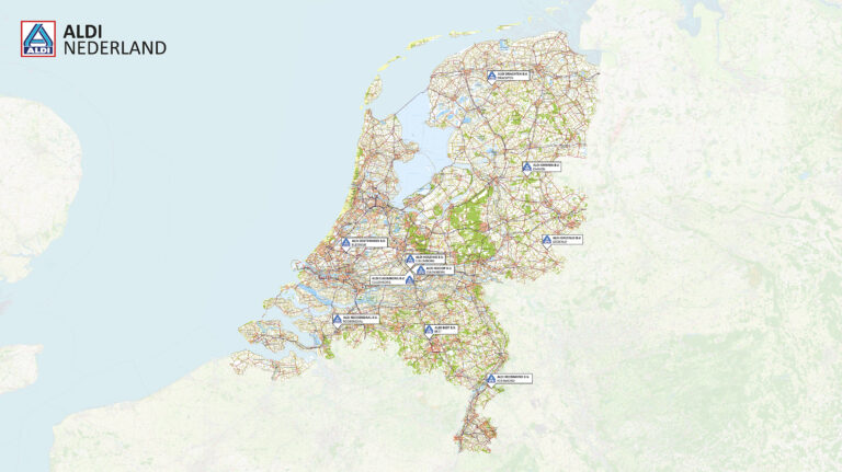 Landkaart Nederland - Aldi