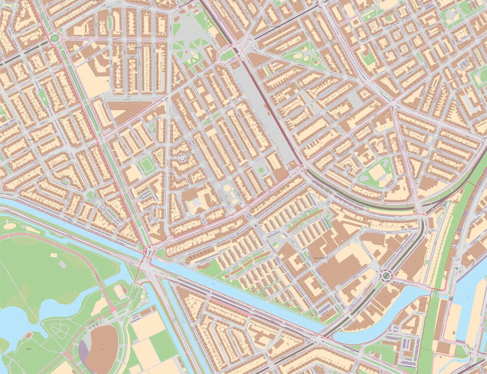 Gedetailleerde stadsplattegrond
