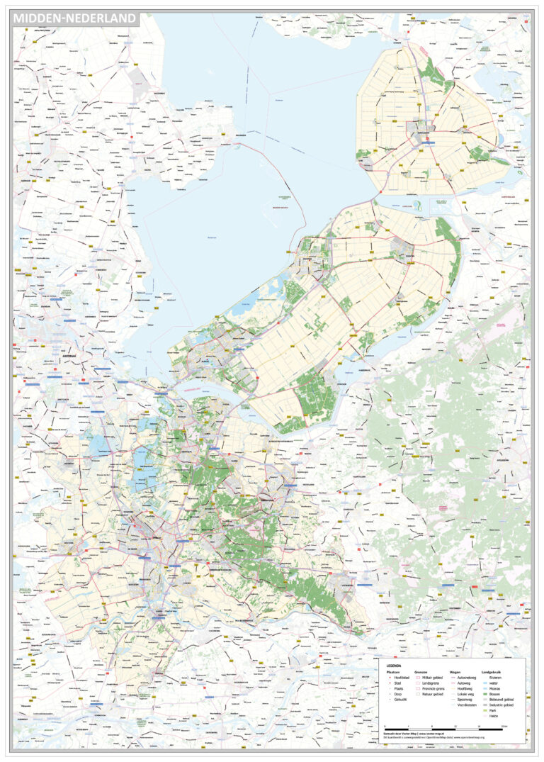 Kaart provincies Flevoland & Utrecht