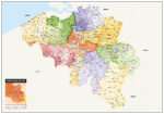 Kaart België met Postcodes