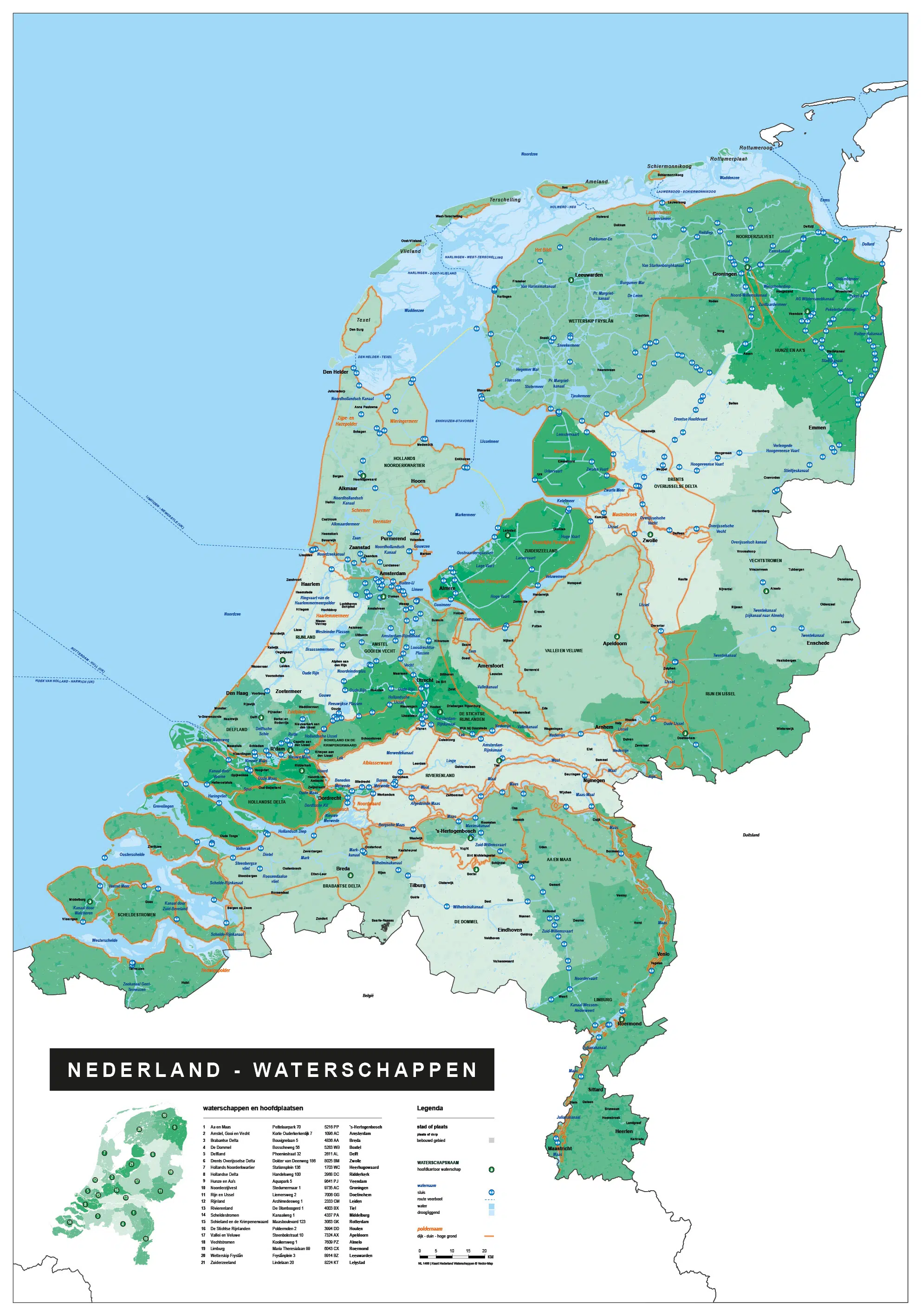 Kaart Nederland Waterschappen
