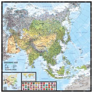 Kaart Azië Natuurkundig