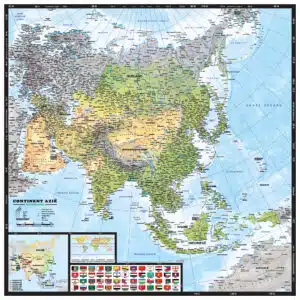 Kaart Azië Natuurkundig