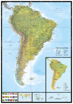 Kaart Zuid-Amerika Natuurkundig