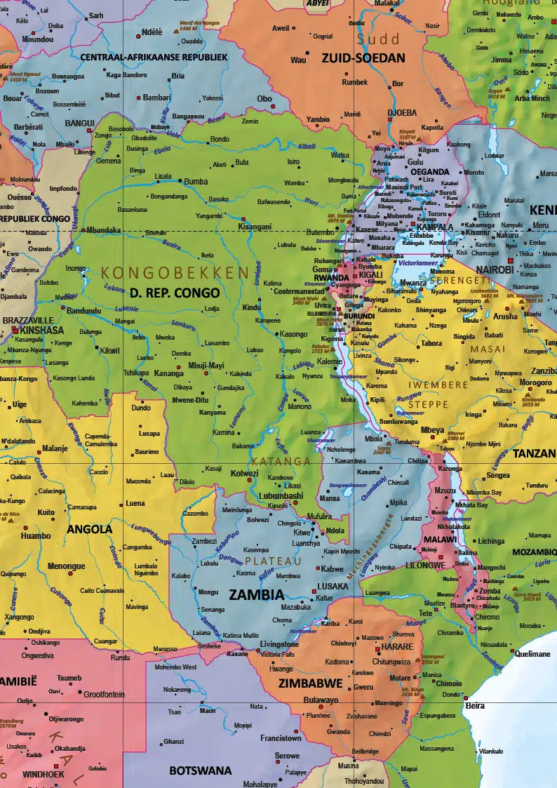 Kaart Afrika Staatkundig - Afbeelding 2