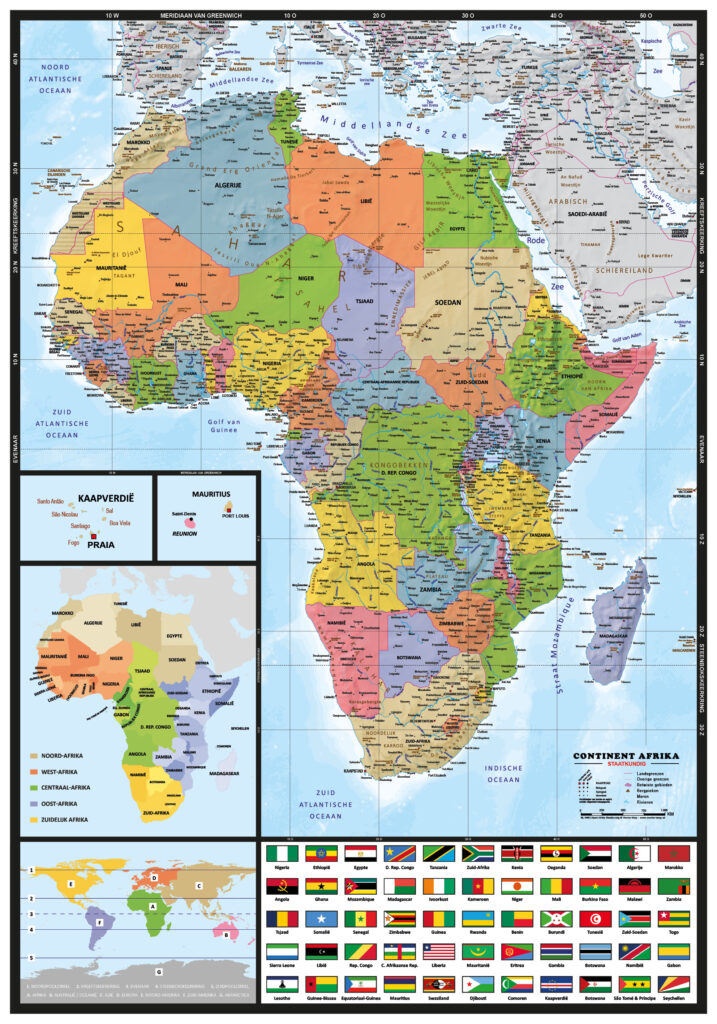 Kaart Afrika Staatkundig