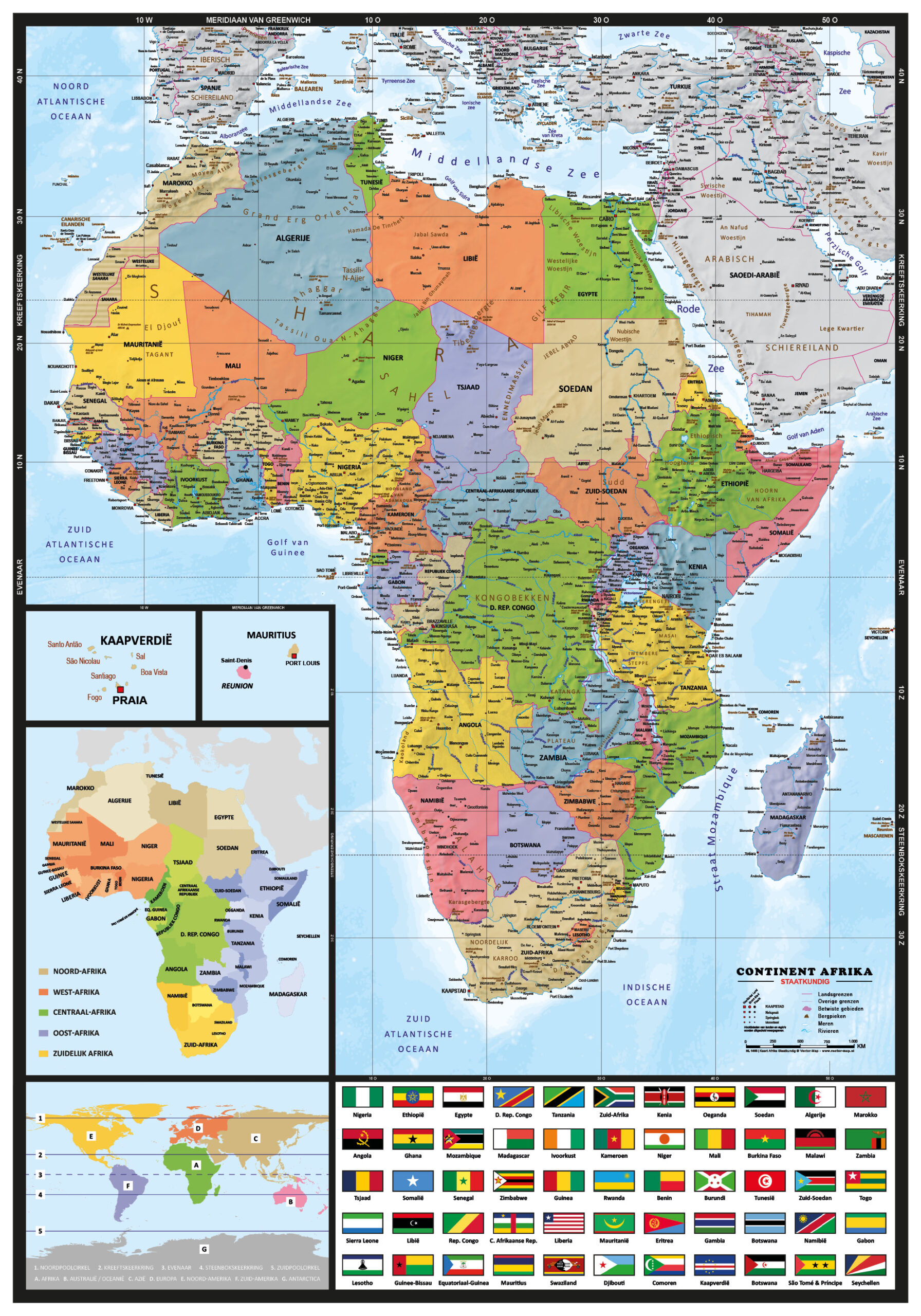 Kaart Afrika Staatkundig Vector Map Kaart Afrika Staatkundig Vector Map