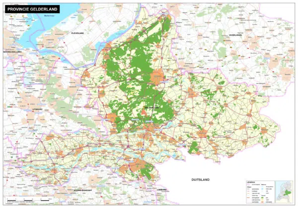 Kaart Gelderland