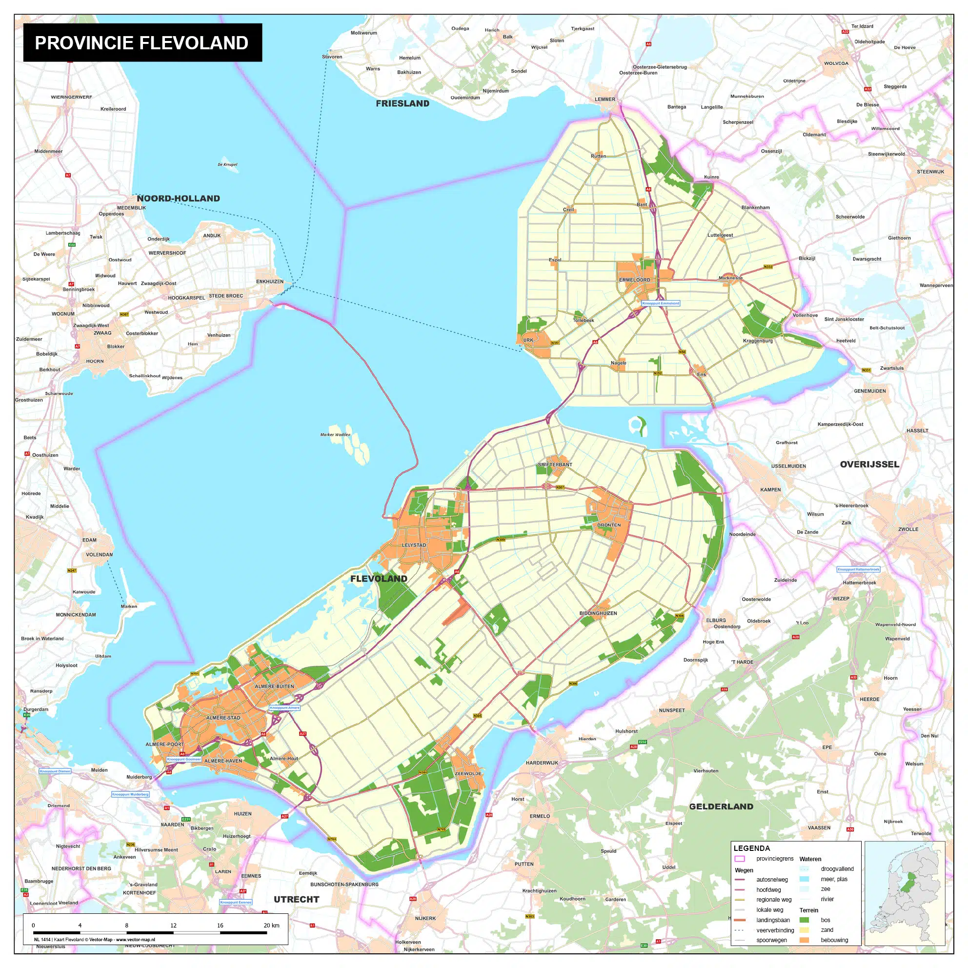 Kaart Flevoland