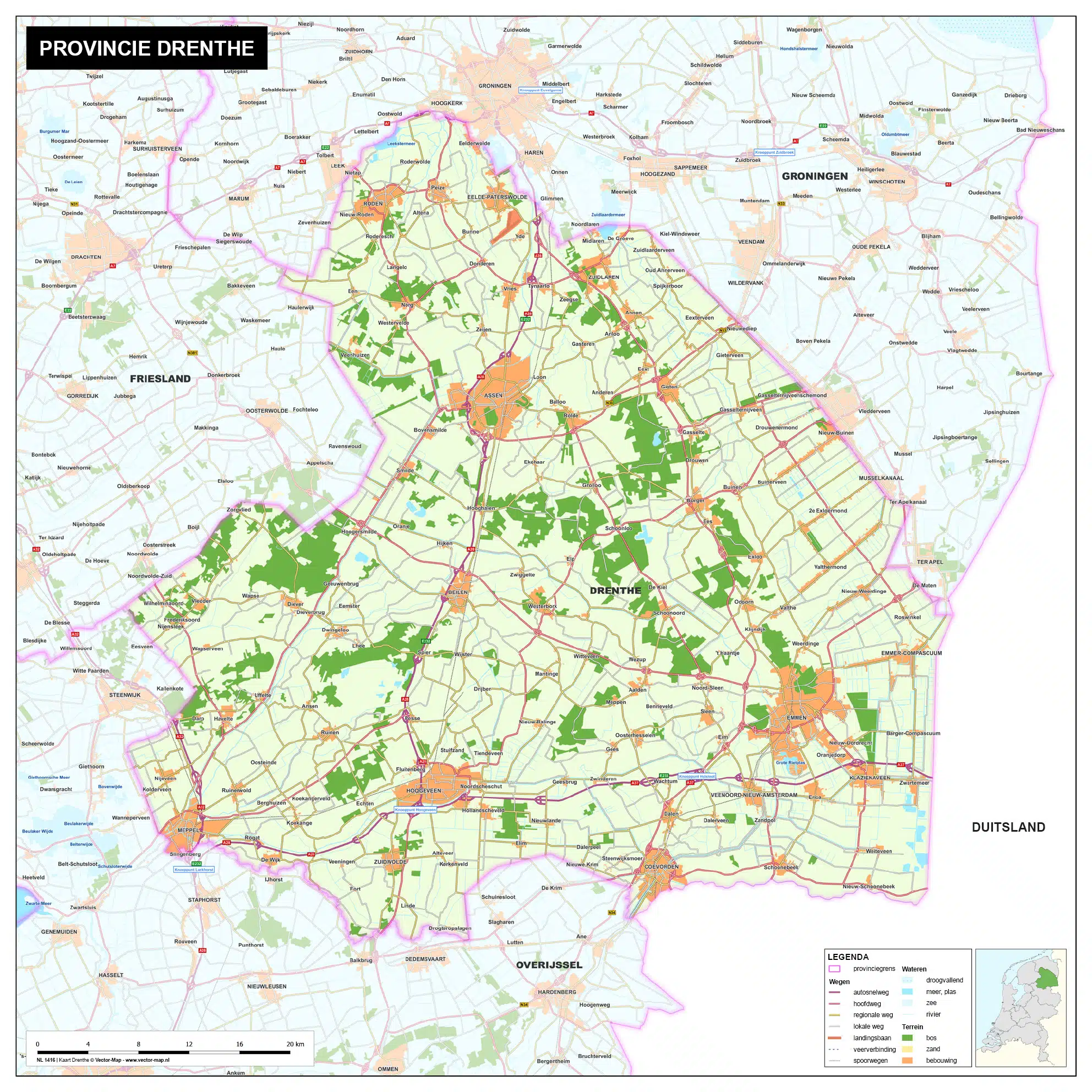 Kaart Drenthe