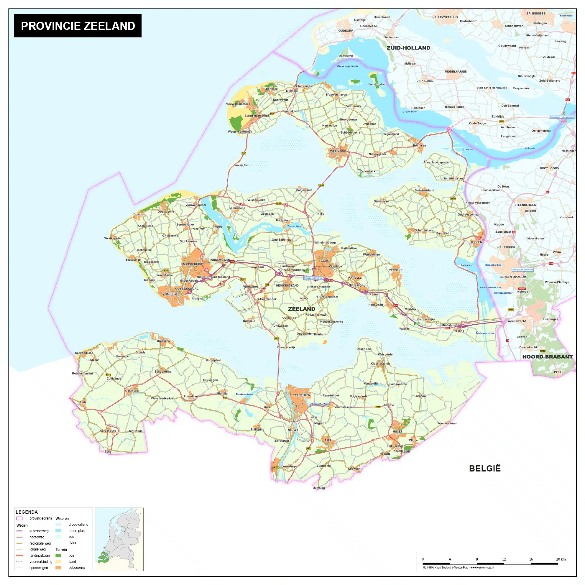Kaart Zeeland