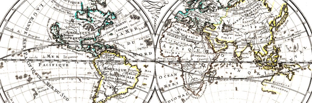 Wereldkaart uit het jaar 1700