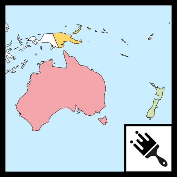 Gepersonaliseerde Oceanië/Australië Kaart