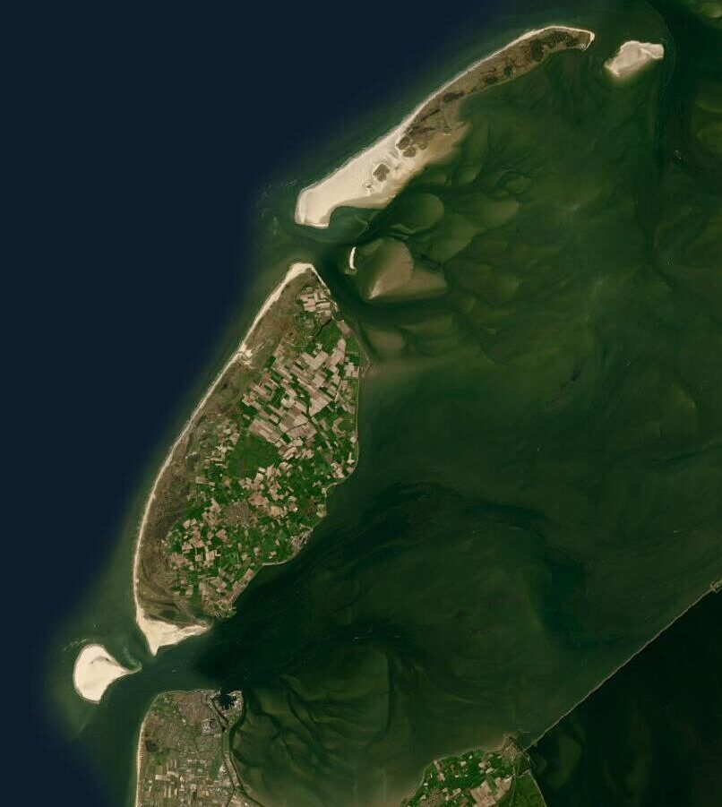 Satellietbeeld Westerlijk Waddengebied