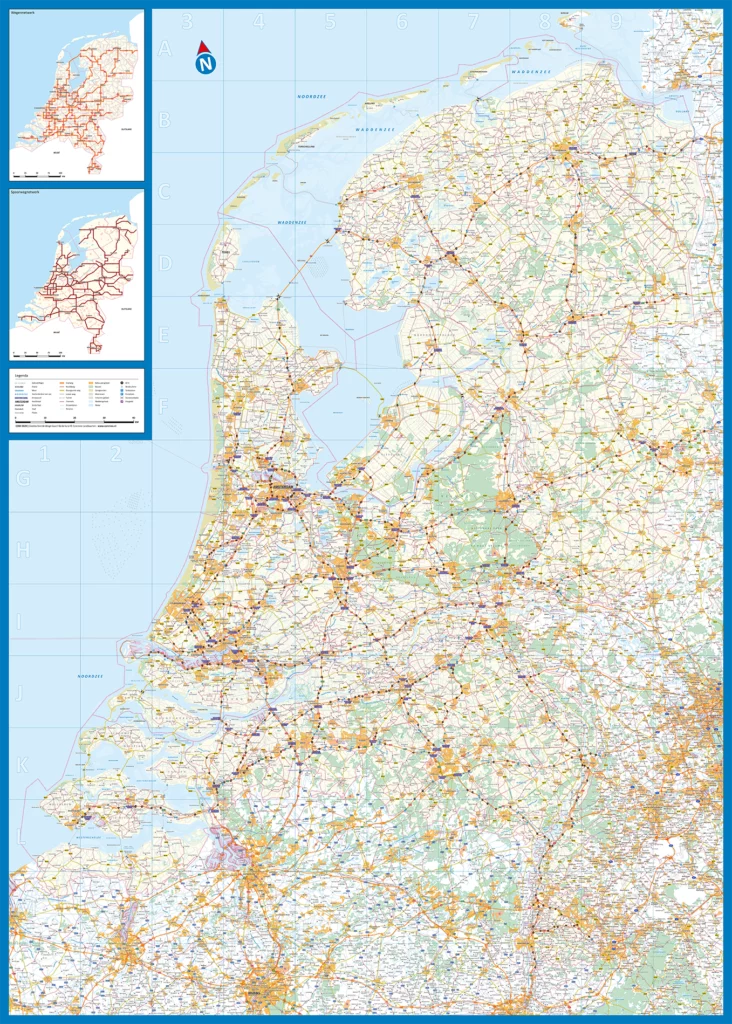 Gedetailleerde-Wegenkaart-Nederland