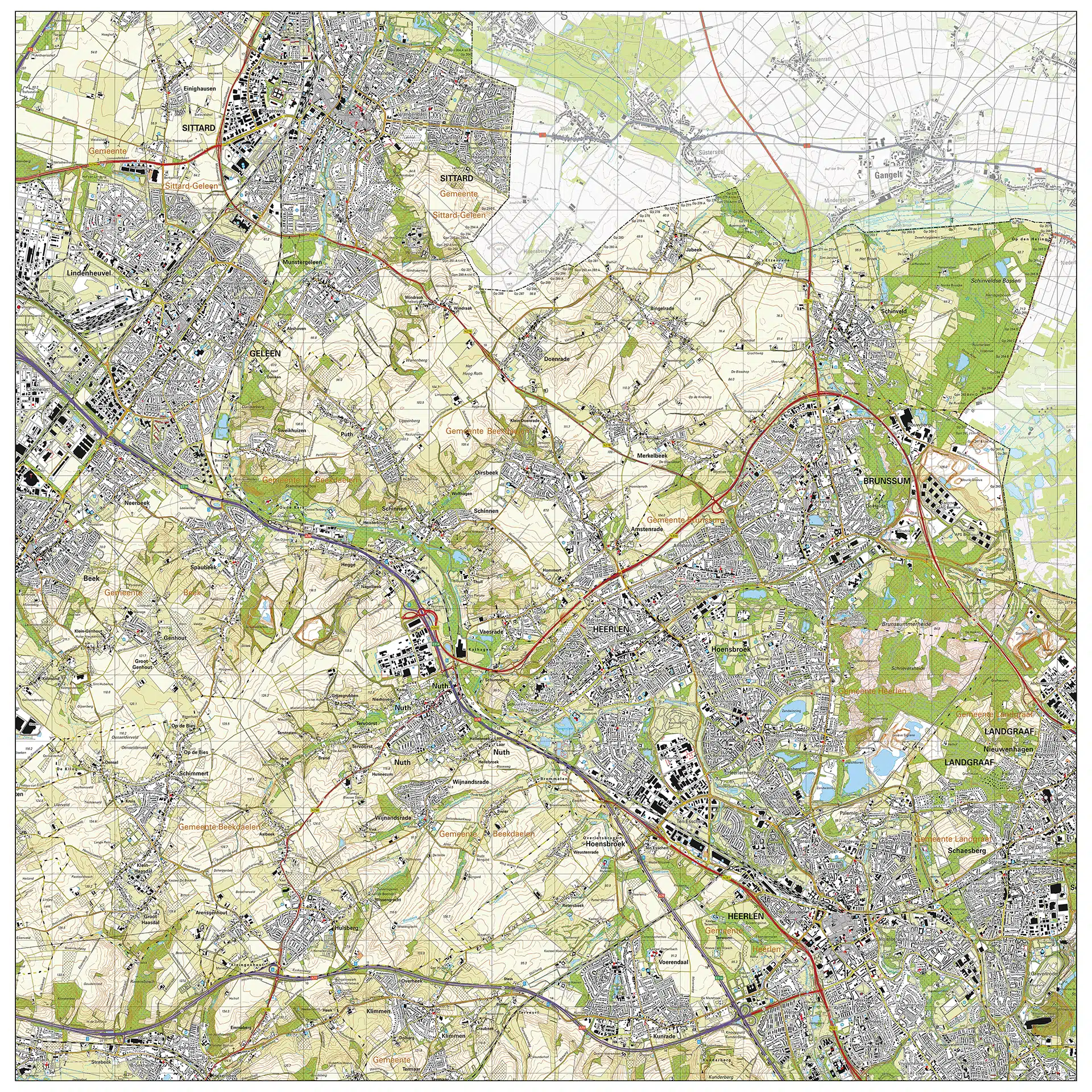Topografische kaart Beekdaelen