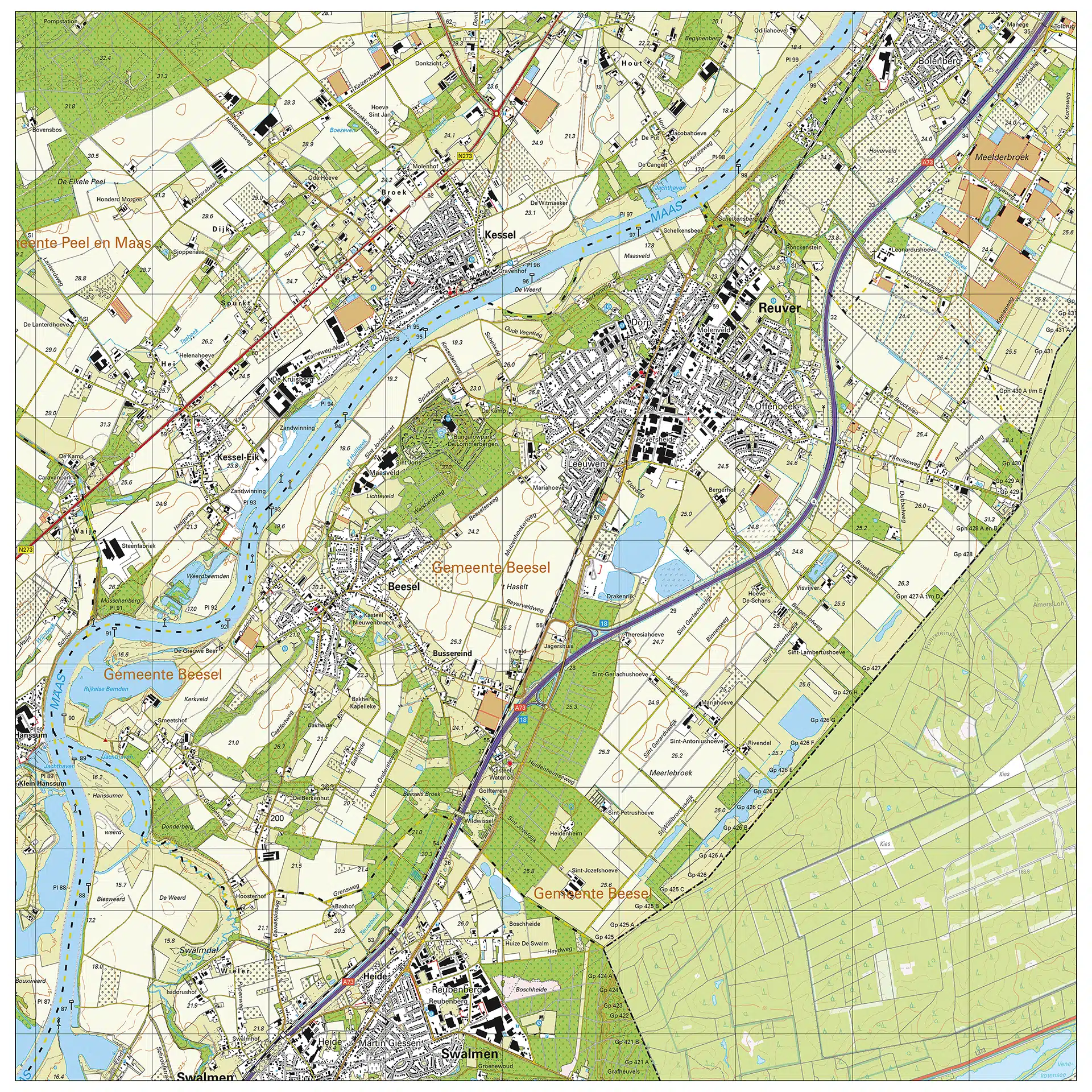 Topografische kaart Beesel
