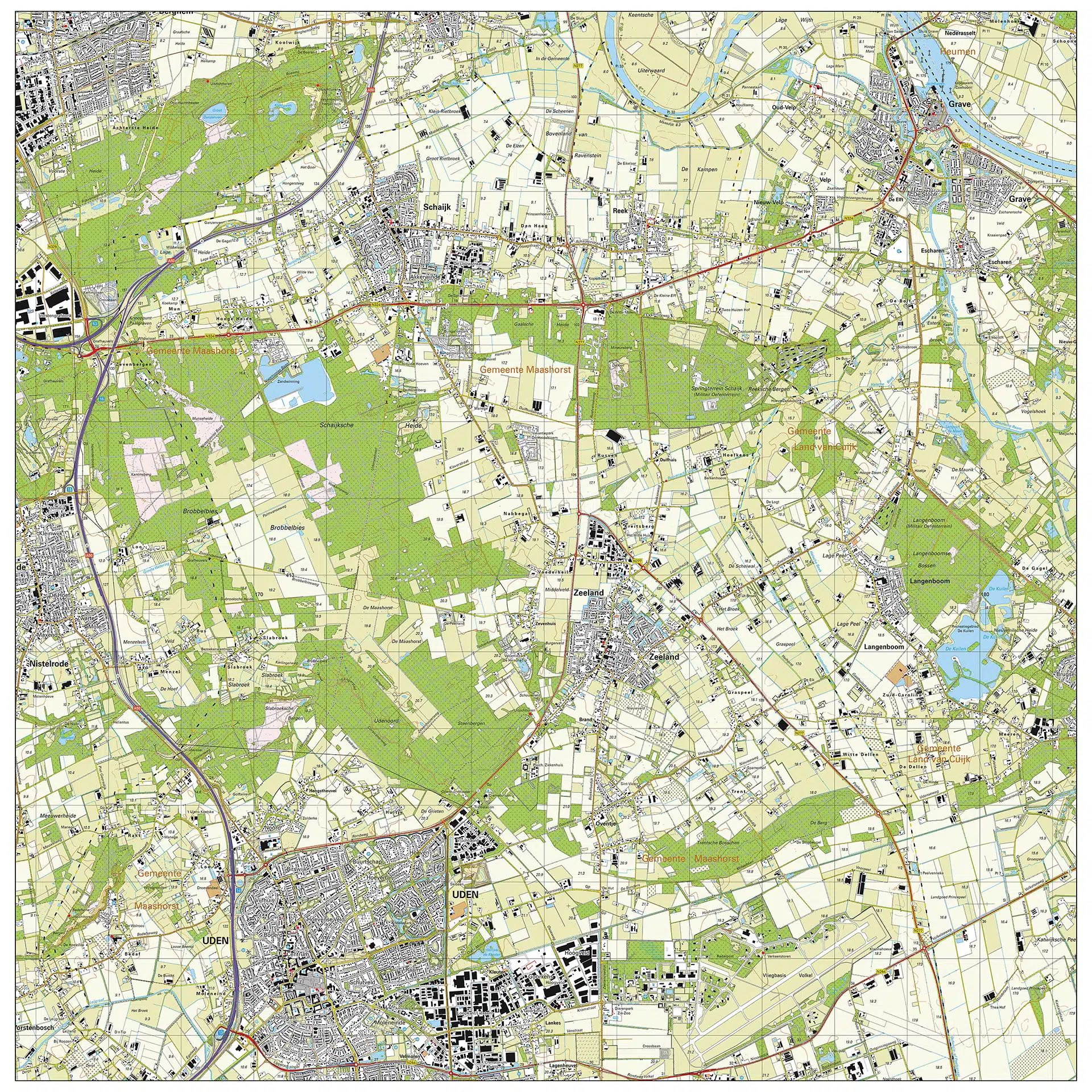 Topografische kaart Landerd