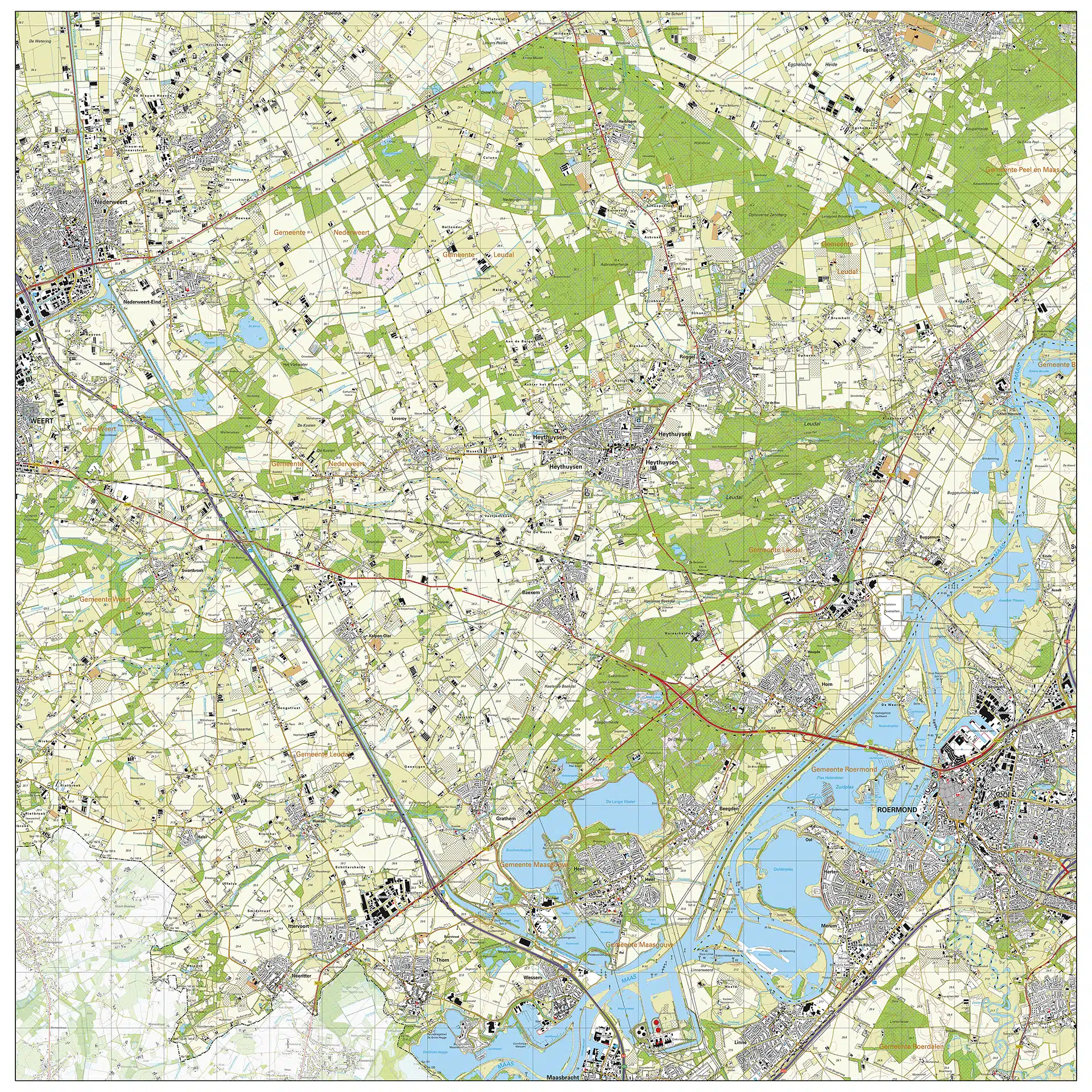Topografische kaart Leudal