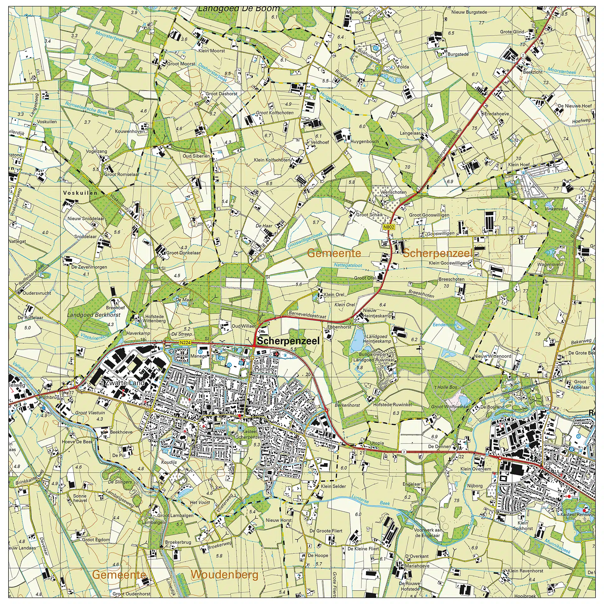 Topografische kaart Scherpenzeel