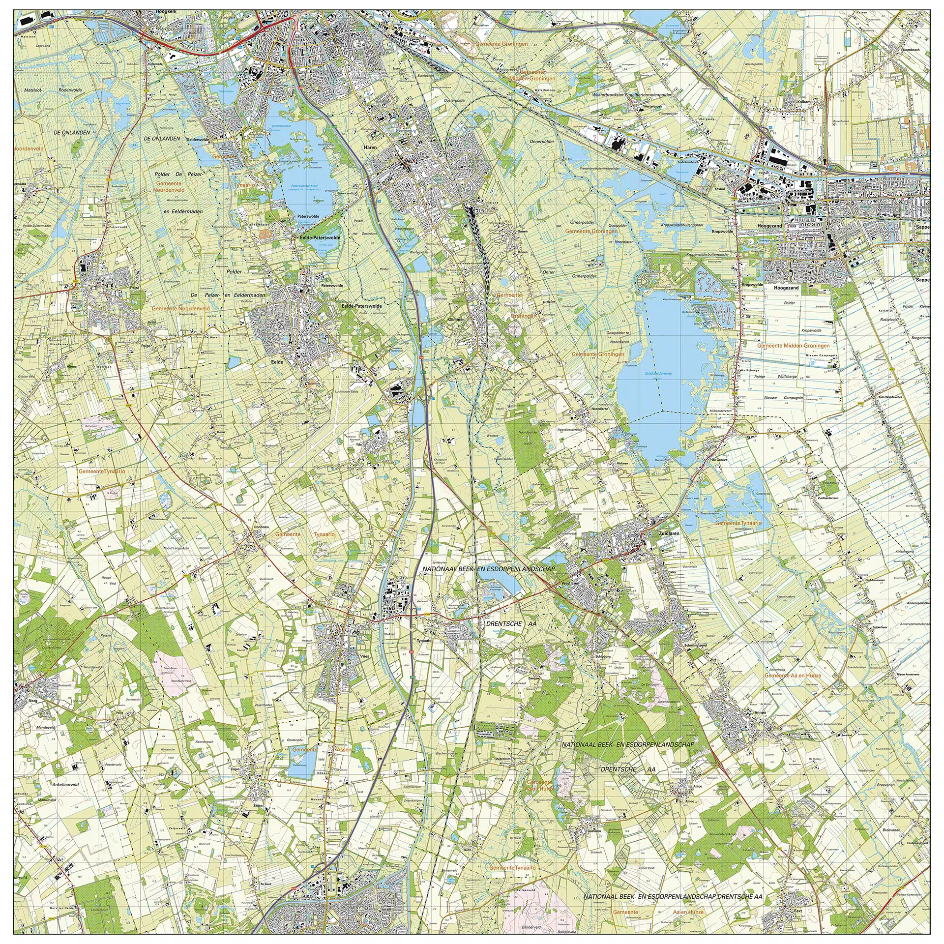 Topografische kaart Tynaarlo