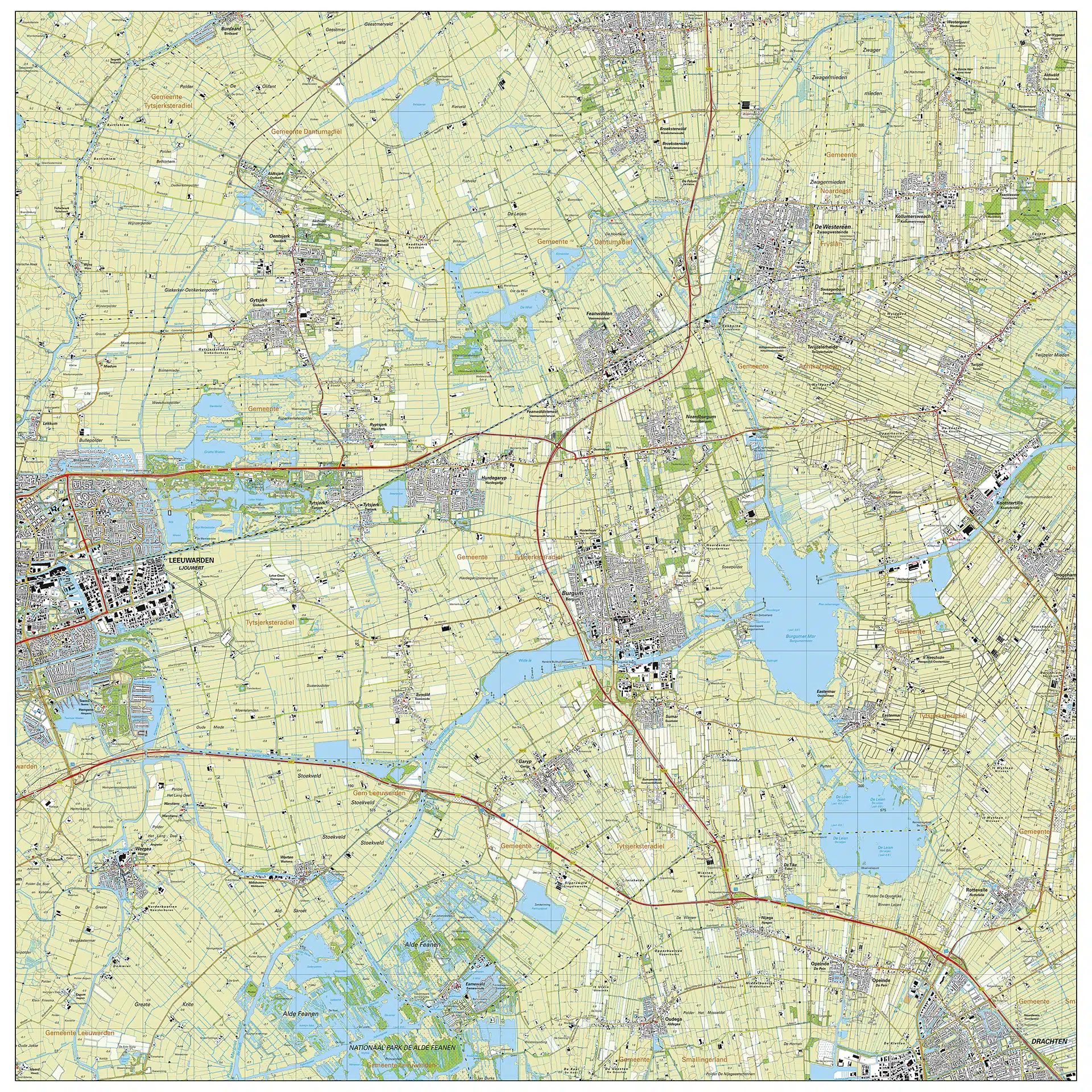 Topografische kaart Tytsjerksteradiel