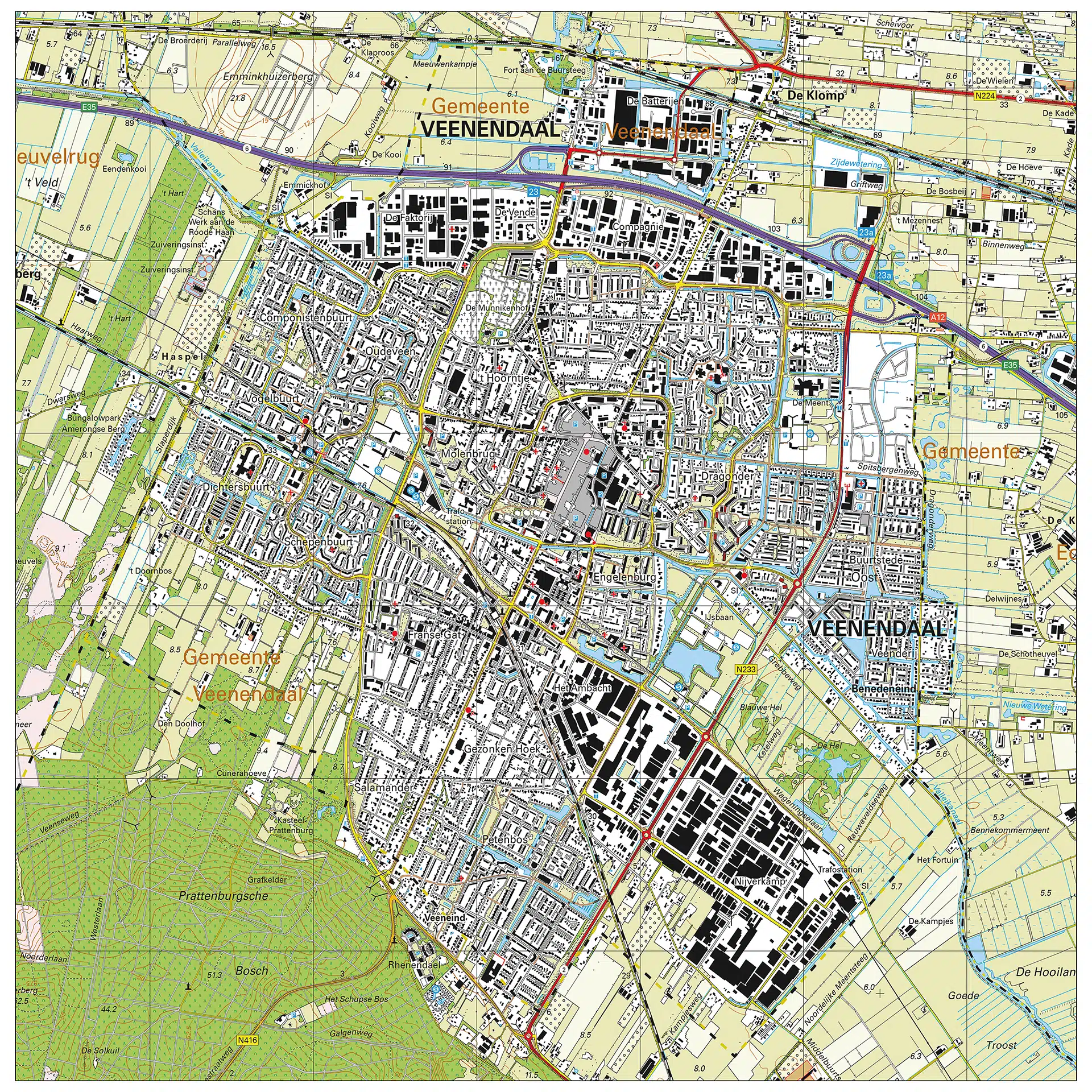 Topografische kaart Veenendaal