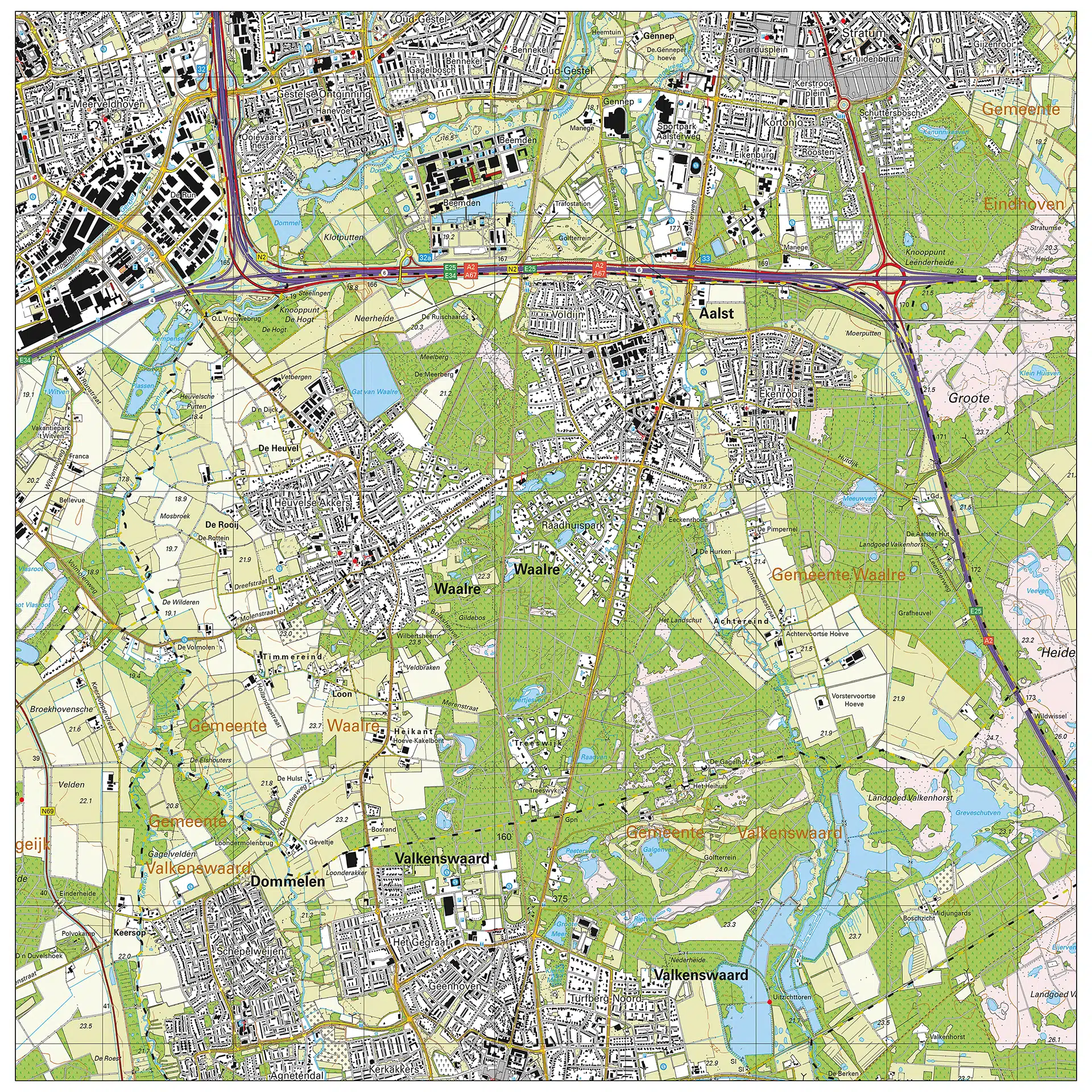 Topografische kaart Waalre
