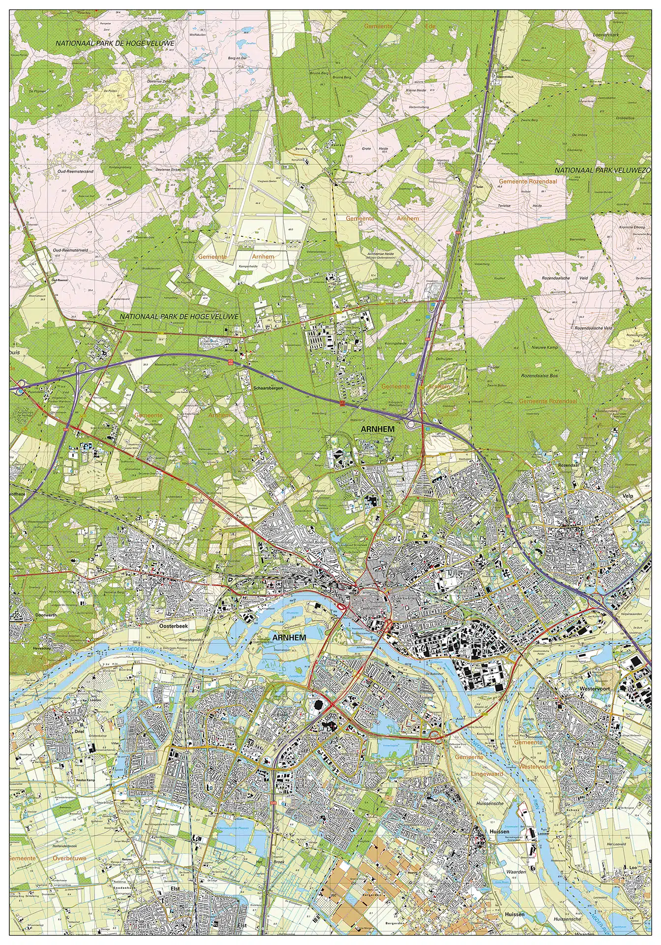 Topografische kaart Arnhem