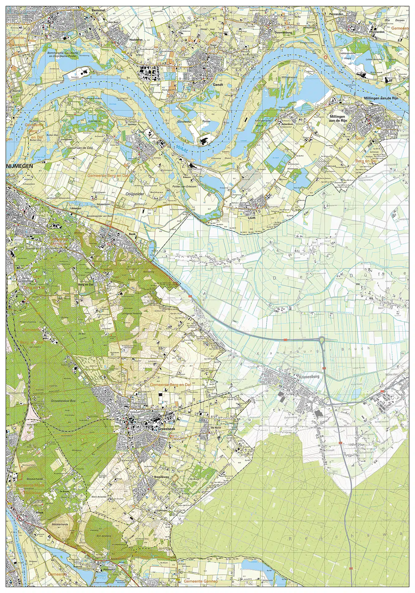 Topografische kaart Berg en Dal