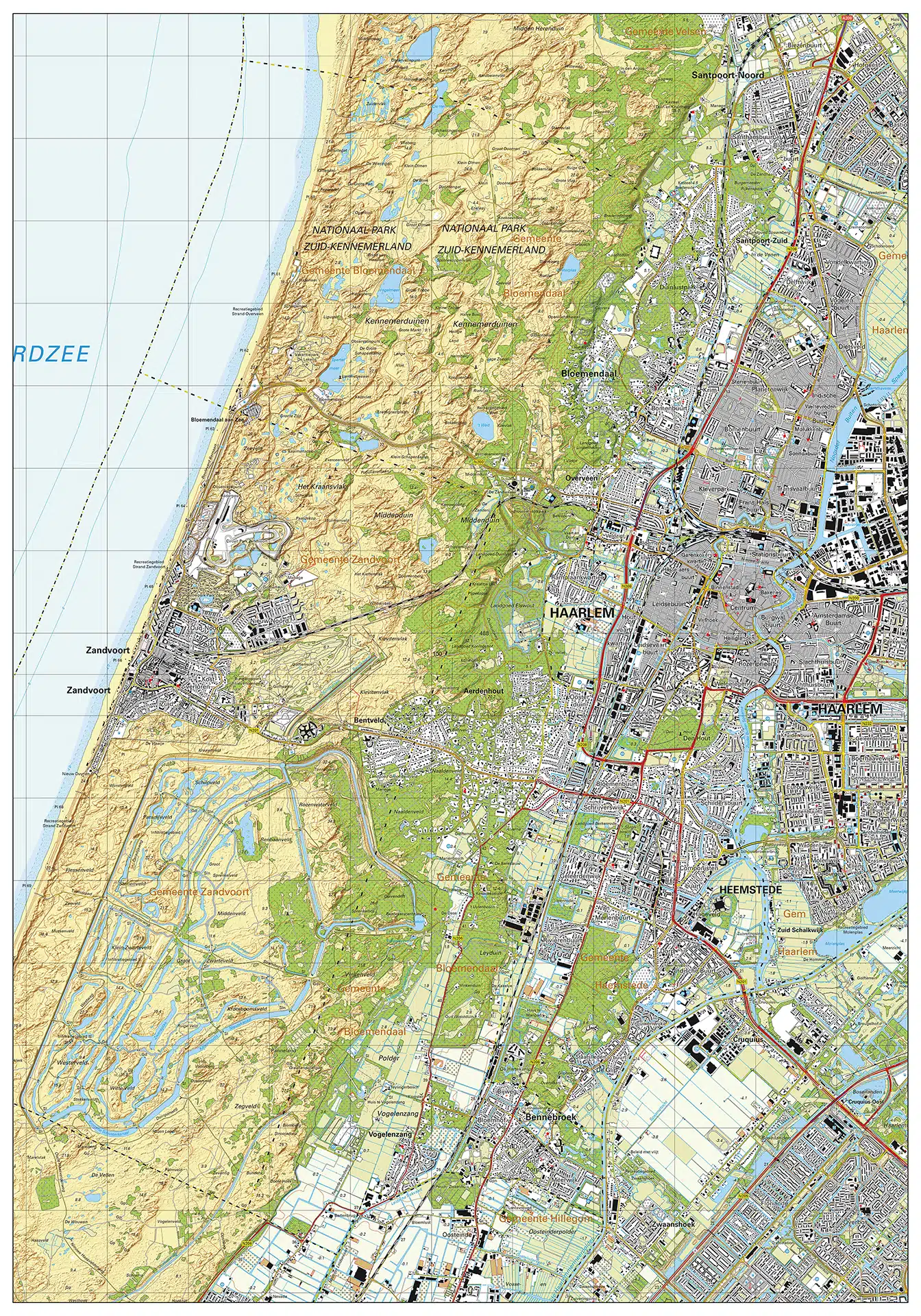 Topografische kaart Bloemendaal