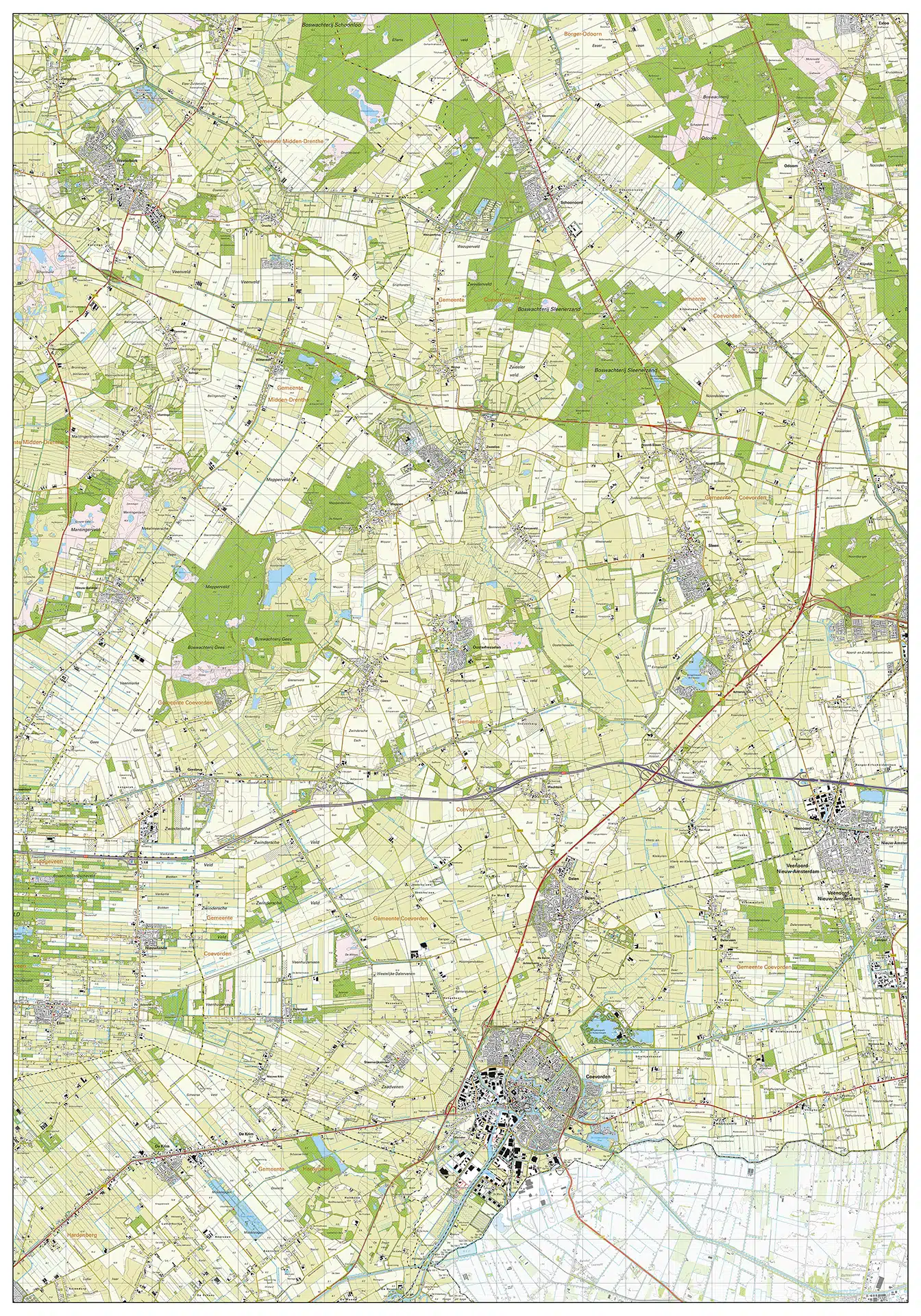Topografische kaart Coevorden
