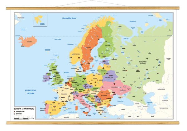 Schoolkaart Europa met Stokken