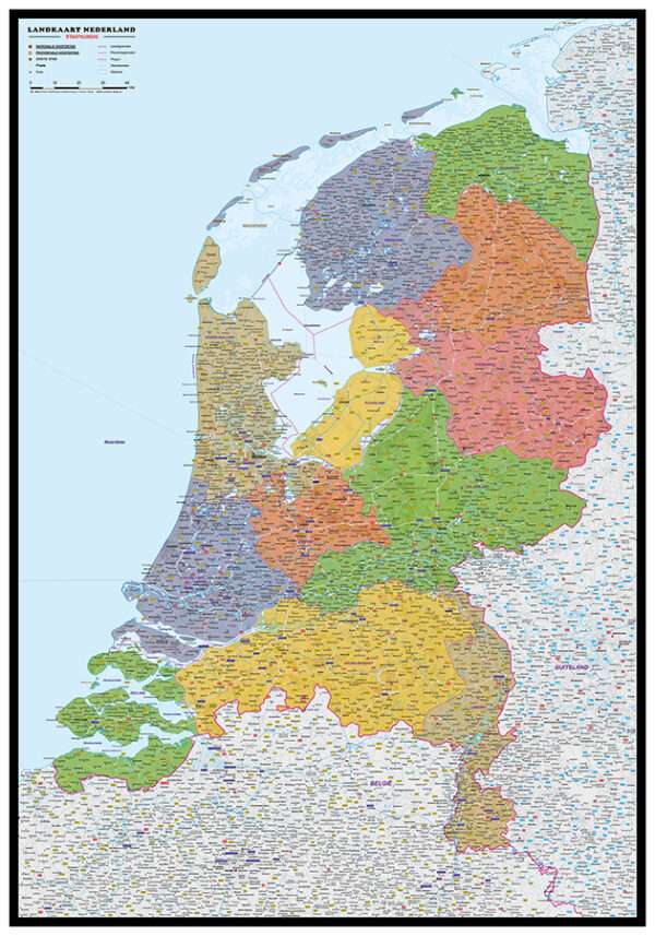 Gedetailleerde Kaart Nederland Staatkundig