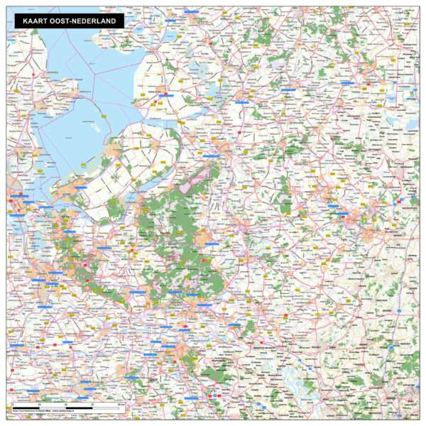 Kaart Oost-Nederland