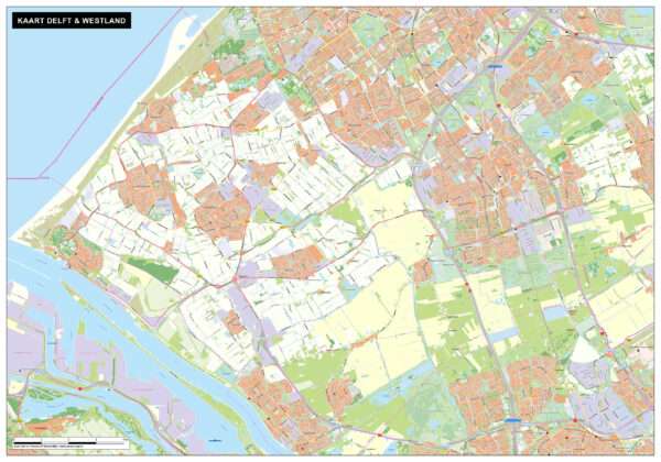 Kaart Delft & Westland