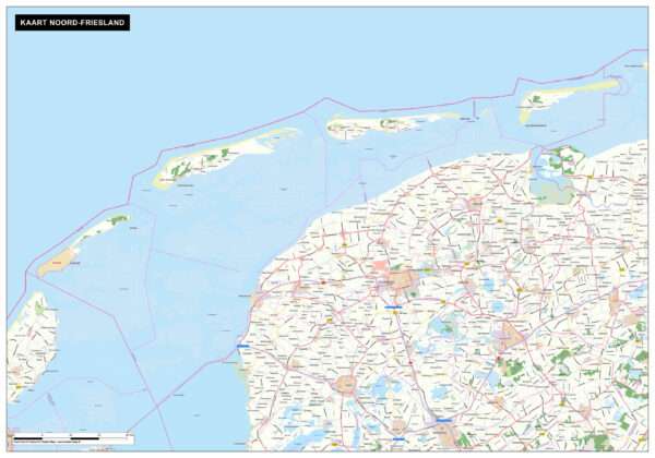 Kaart Noord-Friesland