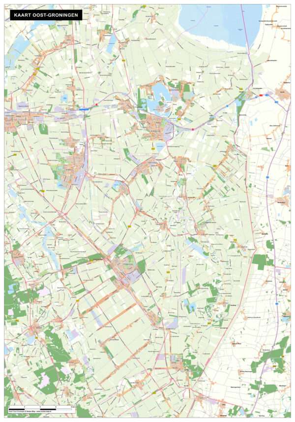 Kaart Oost-Groningen