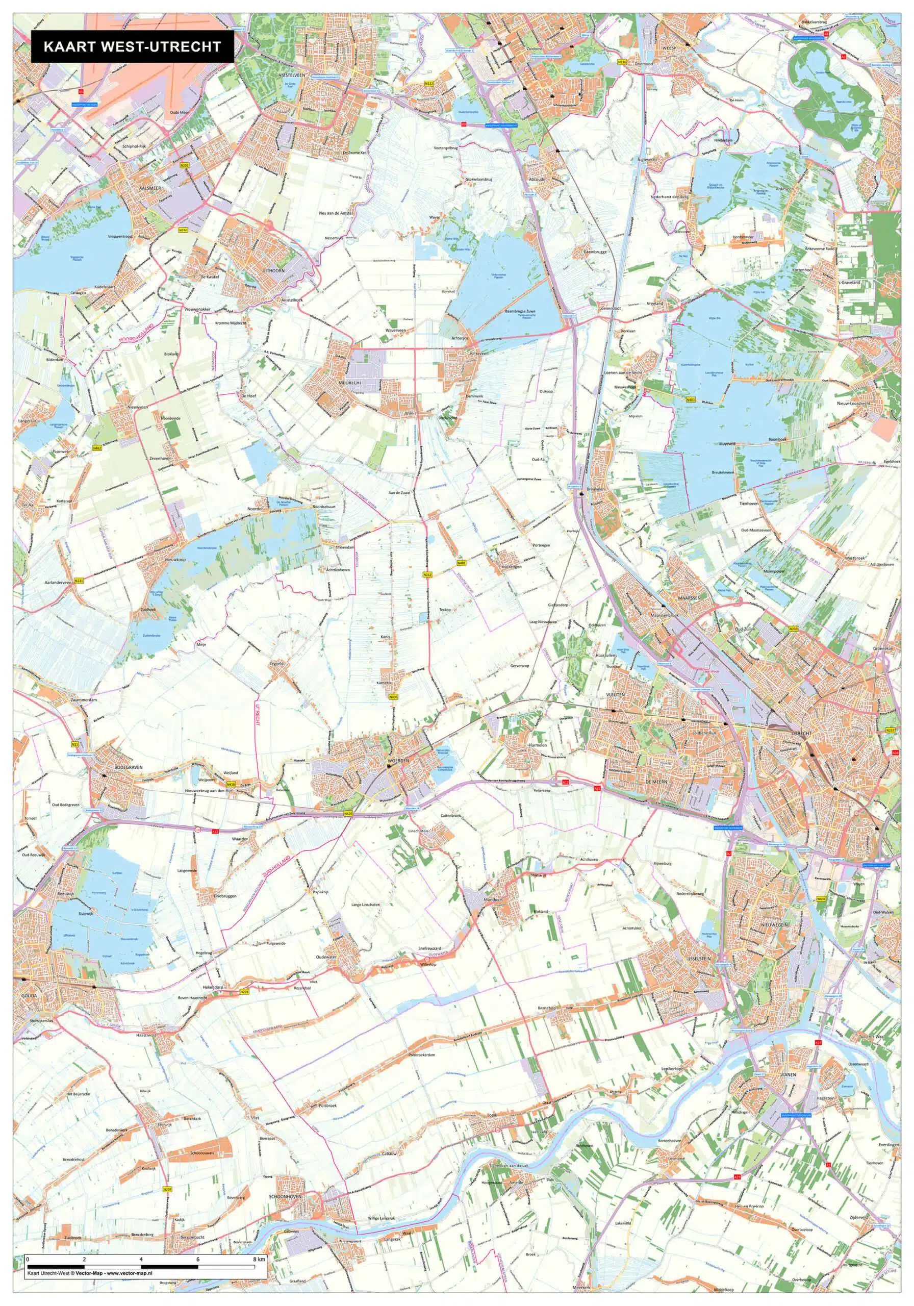 Kaart West-Utrecht