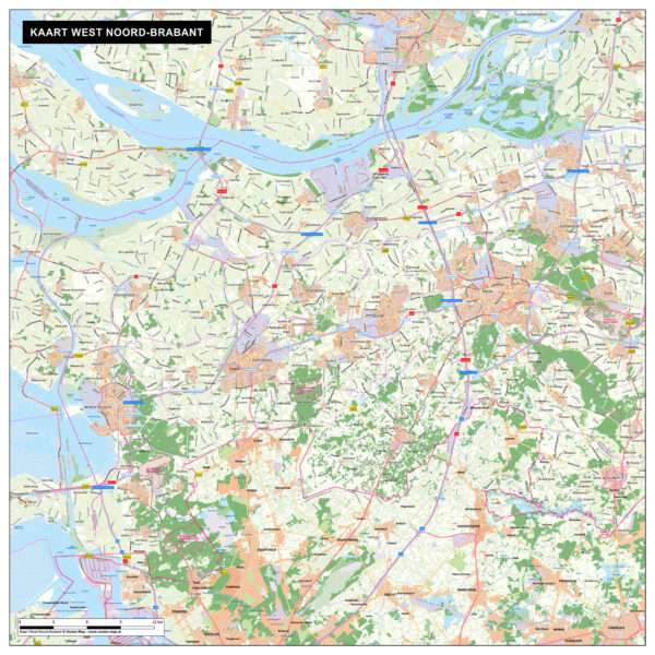 Kaart West Noord-Brabant