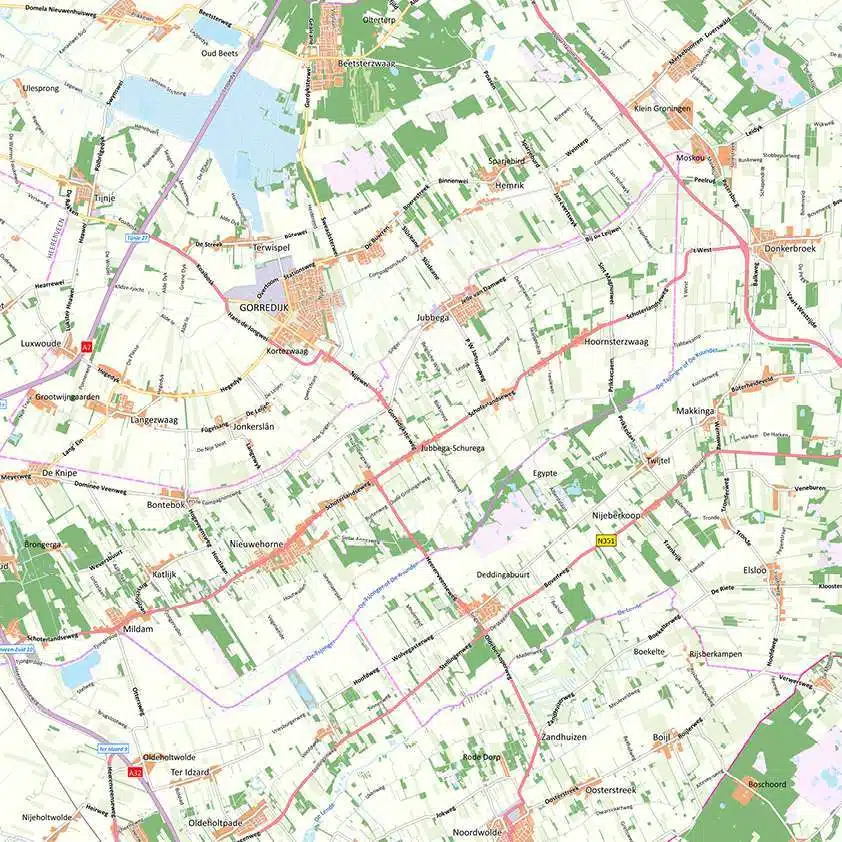 Kaart Zuidoost Friesland - Afbeelding 2
