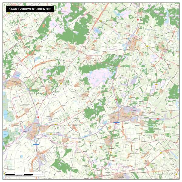 Kaart Zuidwest Drenthe