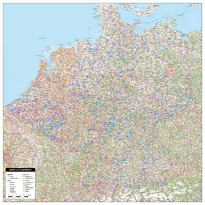 Wegenkaart Benelux en Duitsland